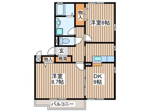 パ－クアベニュ－Ⅱ番館の物件間取画像